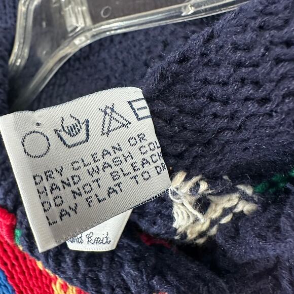 Vintage Eagles Eye Womens Cardigan Sweater Size S Americana Flag Patriotic Quilt - Picture 5 of 8